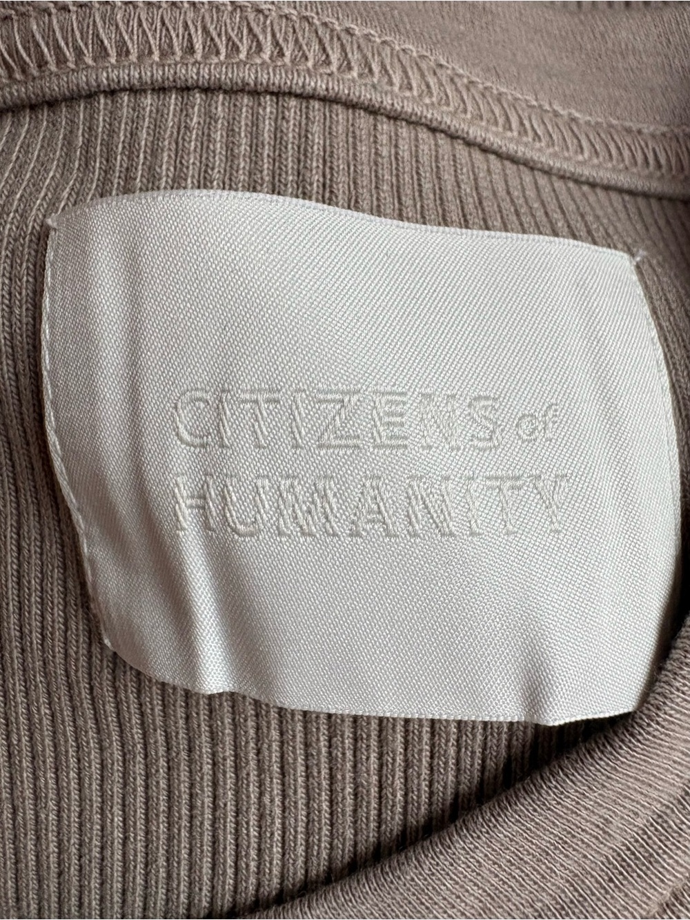 Citizens of Humanity Ribbed Tank Taupe Beige S - Picture 5 of 6